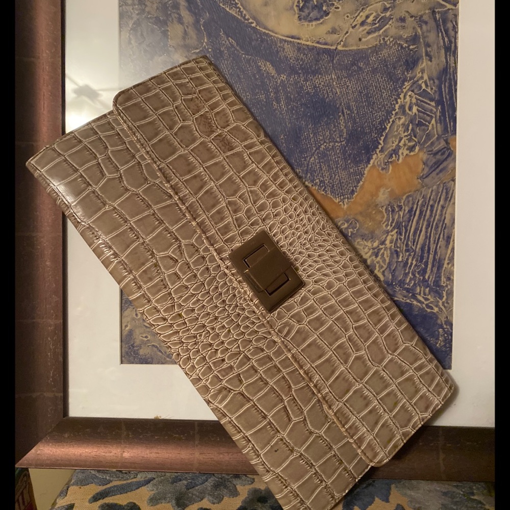 Chic mock croc clutch ready to chic up wardrobe